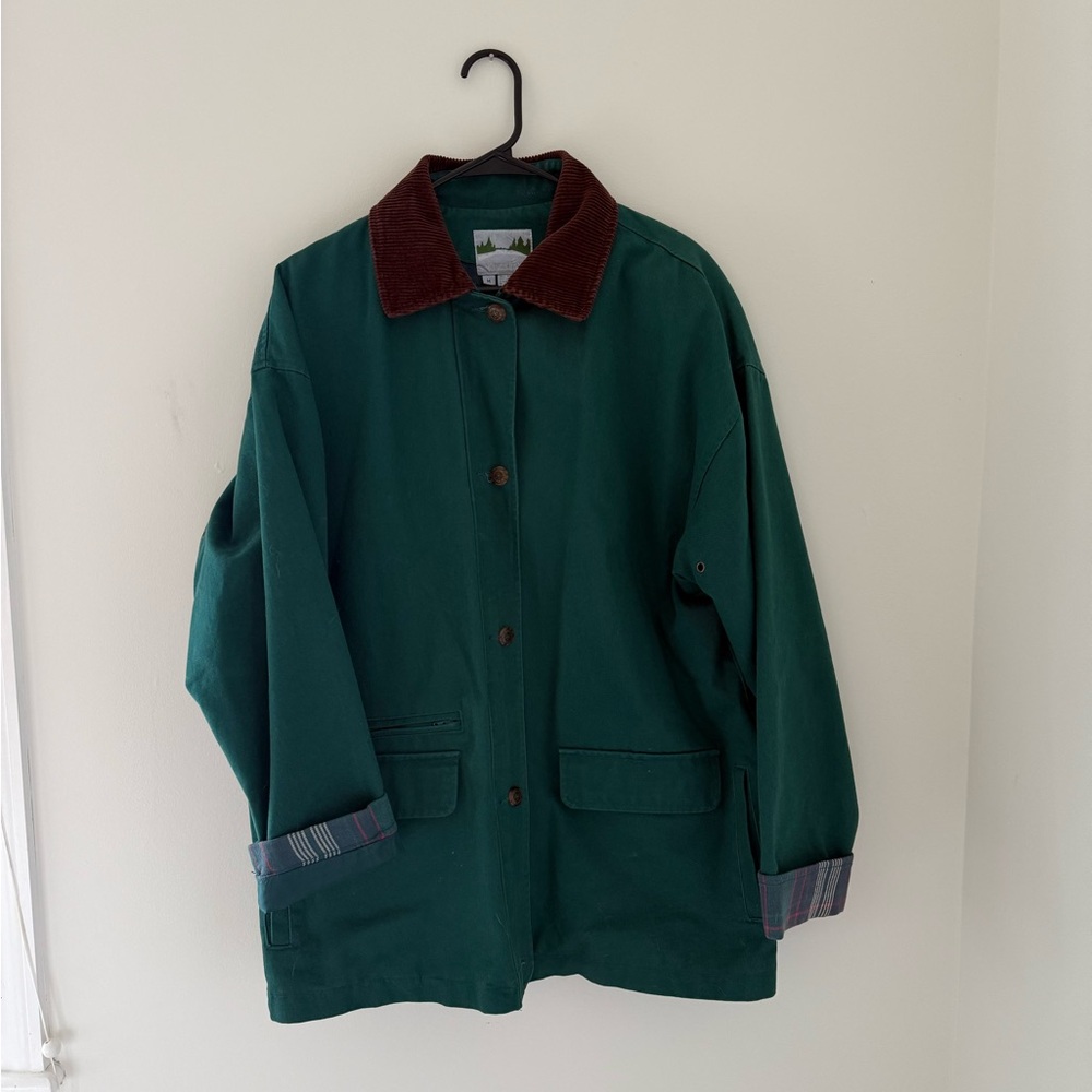 Green Barn Jacket Utility Jacket With Corduroy Co… - image 1